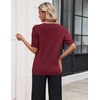 Zeagoo Women’s Short Sleeve Sweater 2026 Spring Summer Tops Clothes(Wine Red)