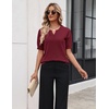 Zeagoo Women’s Short Sleeve Sweater 2026 Spring Summer Tops Clothes(Wine Red)