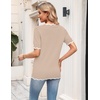 Zeagoo Women’s Short Sleeve Sweater 2026 Summer V Neck Tops Dressy Blouses(Apricot)