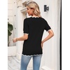 Zeagoo Women’s Short Sleeve Sweater 2026 Summer V Neck Tops Dressy Blouses(Black)