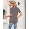 Zeagoo Women’s Short Sleeve Sweater 2026 Summer V Neck Tops Dressy Blouses(Brown)