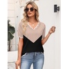 Zeagoo Women’s Short Sleeve Sweater 2026 Summer V Neck Tops Dressy Blouses(Jh550)