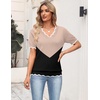 Zeagoo Women’s Short Sleeve Sweater 2026 Summer V Neck Tops Dressy Blouses(Jh550)