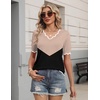 Zeagoo Women’s Short Sleeve Sweater 2026 Summer V Neck Tops Dressy Blouses(Jh550)