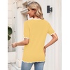 Zeagoo Women’s Short Sleeve Sweater 2026 Summer V Neck Tops Dressy Blouses(Light Yellow)