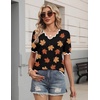 Zeagoo Women’s Short Sleeve Sweater 2026 Summer V Neck Tops Dressy Blouses(Maple Leaf)