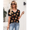 Zeagoo Women’s Short Sleeve Sweater 2026 Summer V Neck Tops Dressy Blouses(Maple Leaf)