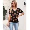 Zeagoo Women’s Short Sleeve Sweater 2026 Summer V Neck Tops Dressy Blouses(Maple Leaf)