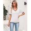 Zeagoo Women’s Short Sleeve Sweater 2026 Summer V Neck Tops Dressy Blouses(White)