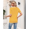 Zeagoo Women’s Short Sleeve Sweater 2026 Summer V Neck Tops Dressy Blouses(Yellow)