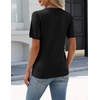 Zeagoo Women’s Short Sleeve Sweater Tops 2026 Spring Summer Crew Neck Hollow Out Blouses Dressy Business Casual Outfits(Black)