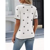 Zeagoo Women’s Short Sleeve Sweater Tops 2026 Spring Summer Crew Neck Hollow Out Blouses Dressy Business Casual Outfits(Black Flower)