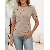 Zeagoo Women’s Short Sleeve Sweater Tops 2026 Spring Summer Crew Neck Hollow Out Blouses Dressy Business Casual Outfits(Black Polka Dots)