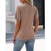 Zeagoo Women’s Short Sleeve Sweater Tops 2026 Spring Summer Crew Neck Hollow Out Blouses Dressy Business Casual Outfits(Khaki)