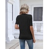 Zeagoo Womens Short Sleeve Sweater V Neck Lightweight Dressy Casual Outfits(Black)