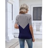 Zeagoo Womens Short Sleeve Sweater V Neck Lightweight Dressy Casual Outfits(Gray-navy)