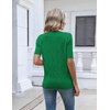 Zeagoo Womens Short Sleeve Sweater V Neck Lightweight Dressy Casual Outfits(Green)