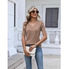 Zeagoo Womens Short Sleeve Sweater V Neck Lightweight Dressy Casual Outfits(Khaki)