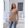Zeagoo Womens Short Sleeve Sweater V Neck Lightweight Dressy Casual Outfits(Khaki)
