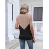 Zeagoo Womens Short Sleeve Sweater V Neck Lightweight Dressy Casual Outfits(Khaki-black)