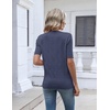 Zeagoo Womens Short Sleeve Sweater V Neck Lightweight Dressy Casual Outfits(Navy Blue)