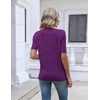 Zeagoo Womens Short Sleeve Sweater V Neck Lightweight Dressy Casual Outfits(Purple)