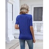 Zeagoo Womens Short Sleeve Sweater V Neck Lightweight Dressy Casual Outfits(Royal Blue)