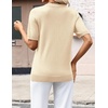 Zeagoo Womens Short Sleeve Sweaters Summer V Neck Business Casual Knit Tops(Beige)