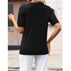 Zeagoo Womens Short Sleeve Sweaters Summer V Neck Business Casual Knit Tops(Black)