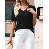 Zeagoo Womens Short Sleeve Sweaters Summer V Neck Business Casual Knit Tops(Black)