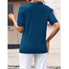 Zeagoo Womens Short Sleeve Sweaters Summer V Neck Business Casual Knit Tops(Blue)