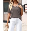Zeagoo Womens Short Sleeve Sweaters Summer V Neck Business Casual Knit Tops(Coffee)