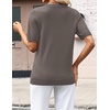 Zeagoo Womens Short Sleeve Sweaters Summer V Neck Business Casual Knit Tops(Coffee)