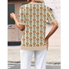 Zeagoo Womens Short Sleeve Sweaters Summer V Neck Business Casual Knit Tops(Floral Apricot)