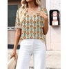 Zeagoo Womens Short Sleeve Sweaters Summer V Neck Business Casual Knit Tops(Floral Apricot)