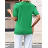Zeagoo Womens Short Sleeve Sweaters Summer V Neck Business Casual Knit Tops(Green)