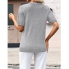 Zeagoo Womens Short Sleeve Sweaters Summer V Neck Business Casual Knit Tops(Light Gray)