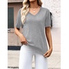 Zeagoo Womens Short Sleeve Sweaters Summer V Neck Business Casual Knit Tops(Light Gray)