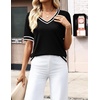 Zeagoo Womens Short Sleeve Sweaters Summer V Neck Business Casual Knit Tops(Tz288)