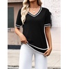 Zeagoo Womens Short Sleeve Sweaters Summer V Neck Business Casual Knit Tops(Tz288)