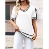 Zeagoo Womens Short Sleeve Sweaters Summer V Neck Business Casual Knit Tops(Tz289)