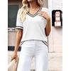 Zeagoo Womens Short Sleeve Sweaters Summer V Neck Business Casual Knit Tops(Tz289)
