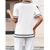Zeagoo Womens Short Sleeve Sweaters Summer V Neck Business Casual Knit Tops(Tz289)