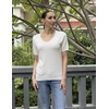 Zeagoo Womens Short Sleeve Sweaters Summer V Neck Business Casual Knit Tops(White)