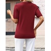 Zeagoo Womens Short Sleeve Sweaters Summer V Neck Business Casual Knit Tops(Wine Red)