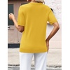 Zeagoo Womens Short Sleeve Sweaters Summer V Neck Business Casual Knit Tops(Yellow)