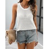 Zeagoo Womens Summer Crochet Sweater Tank Tops Hollow Sleeveless Tops(A-white)