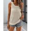 Zeagoo Womens Summer Crochet Sweater Tank Tops Hollow Sleeveless Tops(Beige)