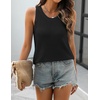 Zeagoo Womens Summer Crochet Sweater Tank Tops Hollow Sleeveless Tops(Black)