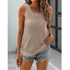 Zeagoo Womens Summer Crochet Sweater Tank Tops Hollow Sleeveless Tops(Khaki)